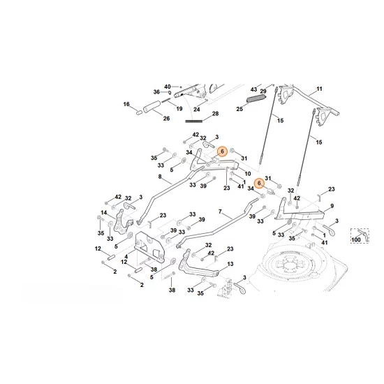 Stihl  Sworzeń z kołnierzem 6170 703 8400